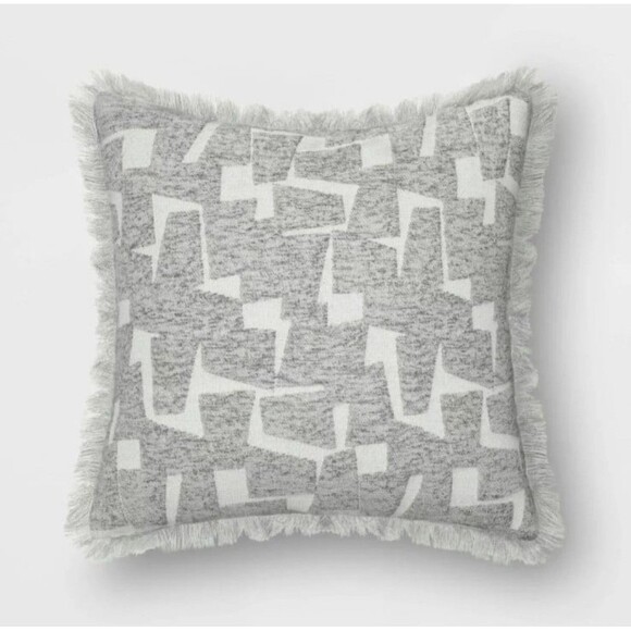 Geometric Patterned 18x18" Throw Pillow Gray - Threshold - Picture 1 of 5